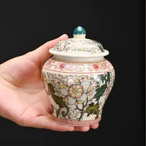 Enamel Ceramic Tea Jar, Home Storage Container, Creative Sealed Jar, Suitable for Indoor Use, Portable Outdoor Use