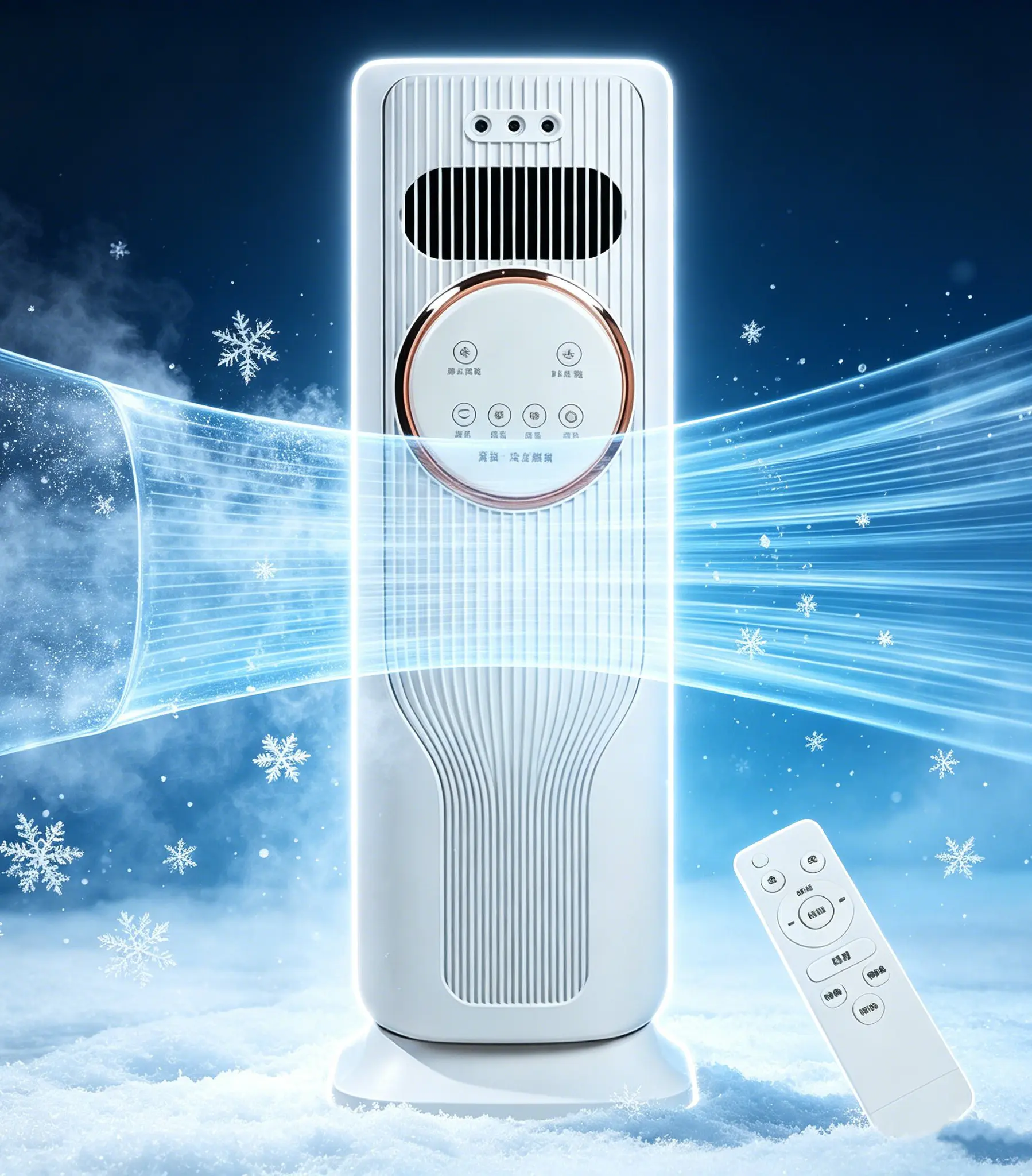 Compact Automatic Portable Tower Fan - Energy Saver Evaporative Air Cooler with Powerful Ice Cooling, 120-Degree Wide Swing, 3 Speed Levels, Quiet Operation, Remote Control, for Apartment, Stay Cool (Bedroom AC Alternative), Automatic Portable Tower Fans,