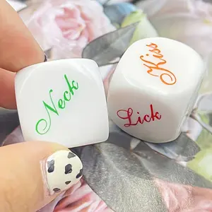 2 Pcs 25mm Large Couple Interactive Game Dice Set, British Style Couples Small Games Dice, Halloween Christmas Gift