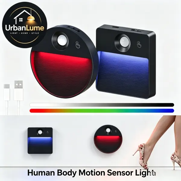 Human Body Motion Sensor Light, Rechargeable LED Stair Lamp, Wireless Magnetic Night Light, Auto On/Off Step and Cabinet Lighting for Indoor Use, Batteries, Cells