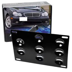 iJDMTOY No Drill Front Bumper Tow Hook License Plate Mounting Bracket Adapter Kit For Mercedes W203 W210 W211 W219 W220 C208 C E S CLS CLK Class