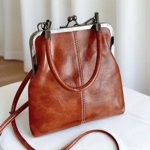 Vintage Kiss Lock Crossbody Bag for Women, Simple Versatile Shoulder & Handbag, Perfect for Daily Commute, Party and Casual Use