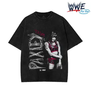 Tatum Paxley Washed Black T-Shirt WWE NXT Womens Wrestling Tee Vintage Acid Wash Oversized Unisex Cotton Crewneck Streetwear Size S-5XL Menswear Tops Fabric fan