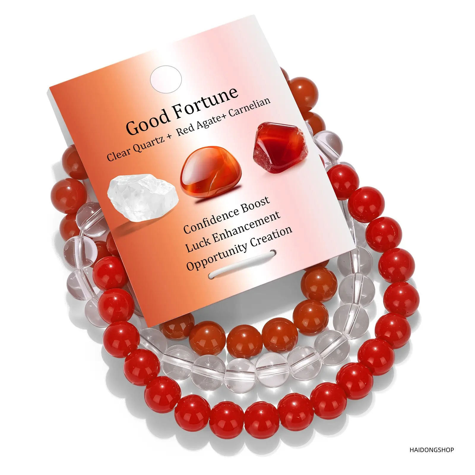 Red Agate and White Crystal