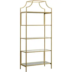 Bookcase/ book shelf, Satin Gold finish