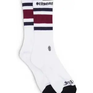 Chrome Heart Fuck You Striped Sock White/Purple