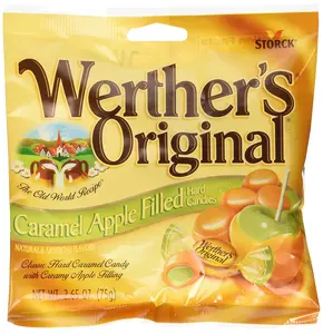 Werther's Original Caramel Apple Filled Hard Candies PACK of 3 Smooth Caramel Shell Creamy Filling Classic Flavor