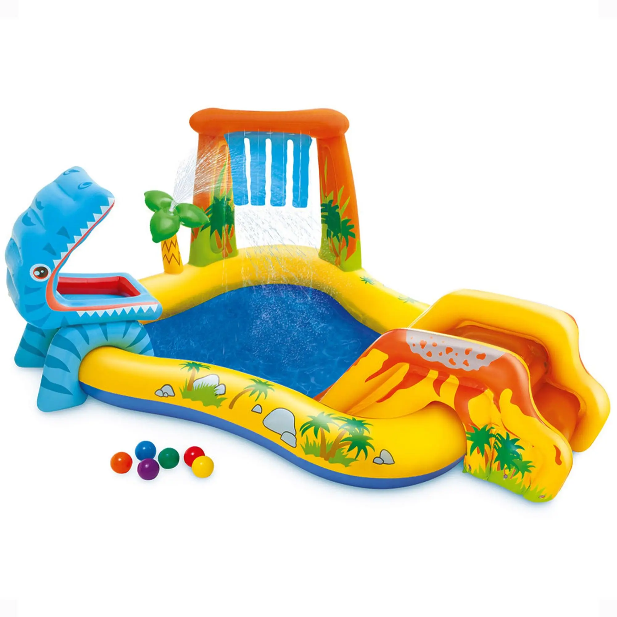Intex Inflatable Kids Dinosaur Play Center Outdoor Water Park Pool with Slide