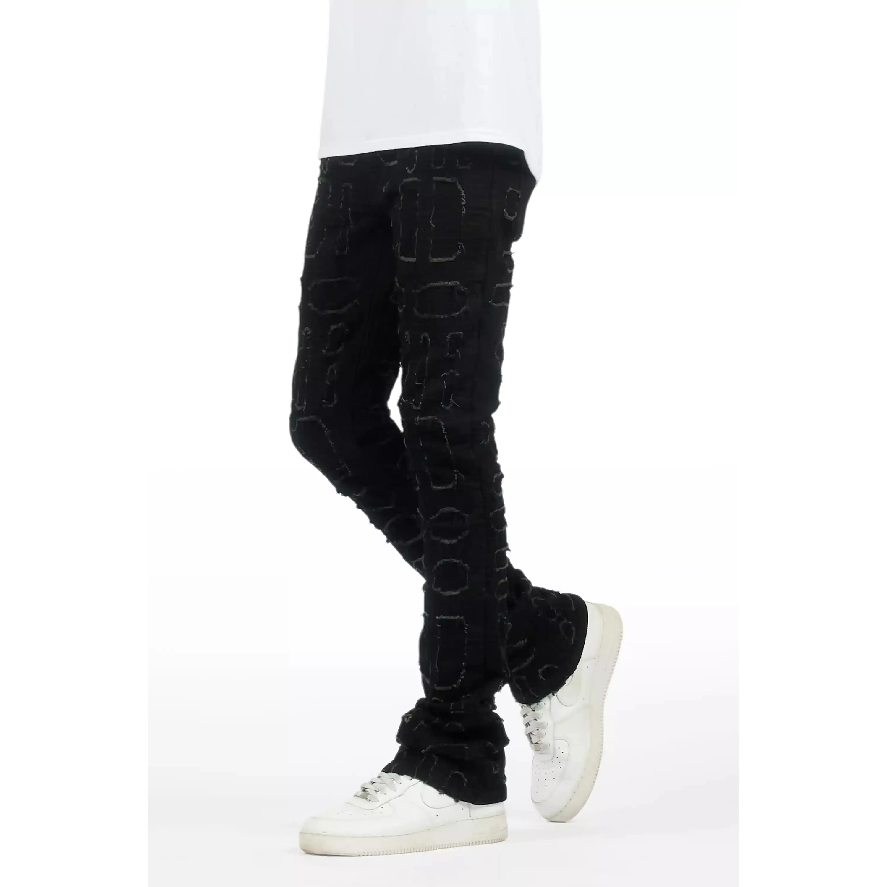 Gribo Black Stacked Flare Jean