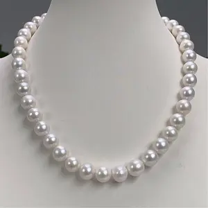 NC38-Real Pearl Necklace White Edision Freshwater Pearl Stunning Luster Necklace For Gifts Daily