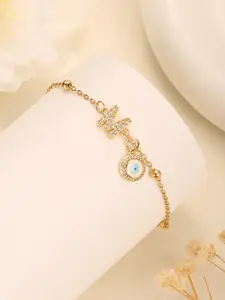 1PC Fashion Micro Pave Zircon Turkish Evil Eye Bracelet Women Golden Color Initial Letter Bracelets For Women Jewelry Stackable Bracelets