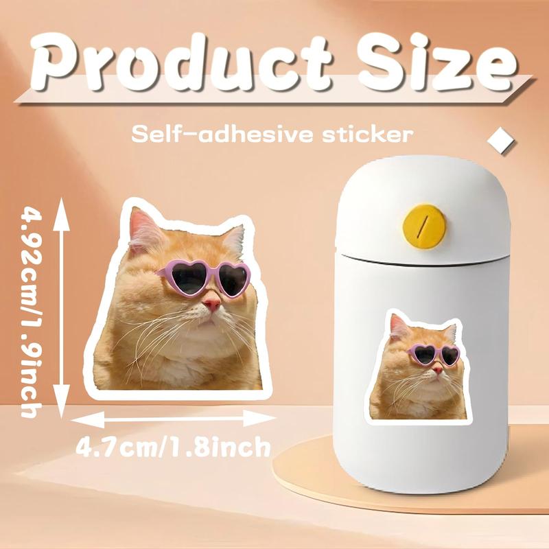 100PCSFunny Cat Meme Stickers for Adults,  Cute Cat Expression Waterproof Vinyl Stickers Pack for Water Bottle, Laptop, Scrapbook, Luggage, Pet Animals Decals, Party Supplies