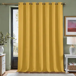 Yellow Curtain 80 Inch Length for Doorway, Bedroom Closet Curtain, Privacy Thermal Insulated Blackout Grommet Room Divider for Room Separation, 1 Panel, 71 Inch Wide