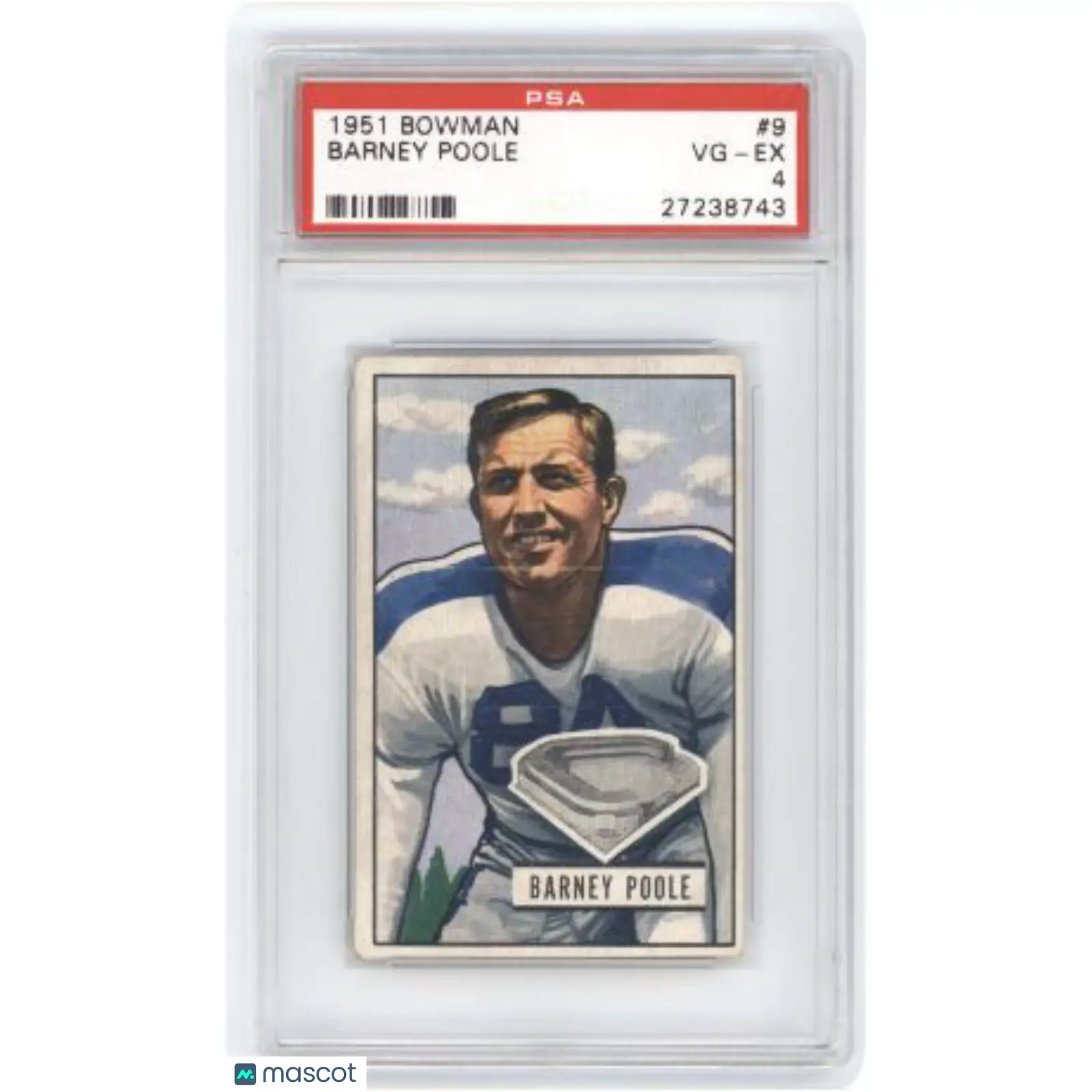 Barney Poole PSA 1951 Bowman #9 Football 4