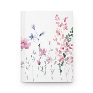 Floral Watercolor Field Hardcover Journal | Personalized Matte Notebook