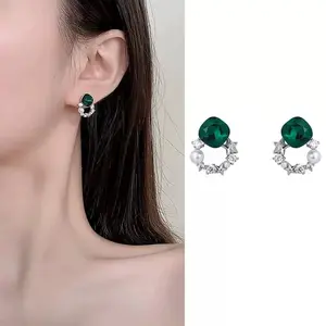 Colorful Contrast Pearl Wrap Earrings for Women Unique Design Sweet Dopamine Style Earrings