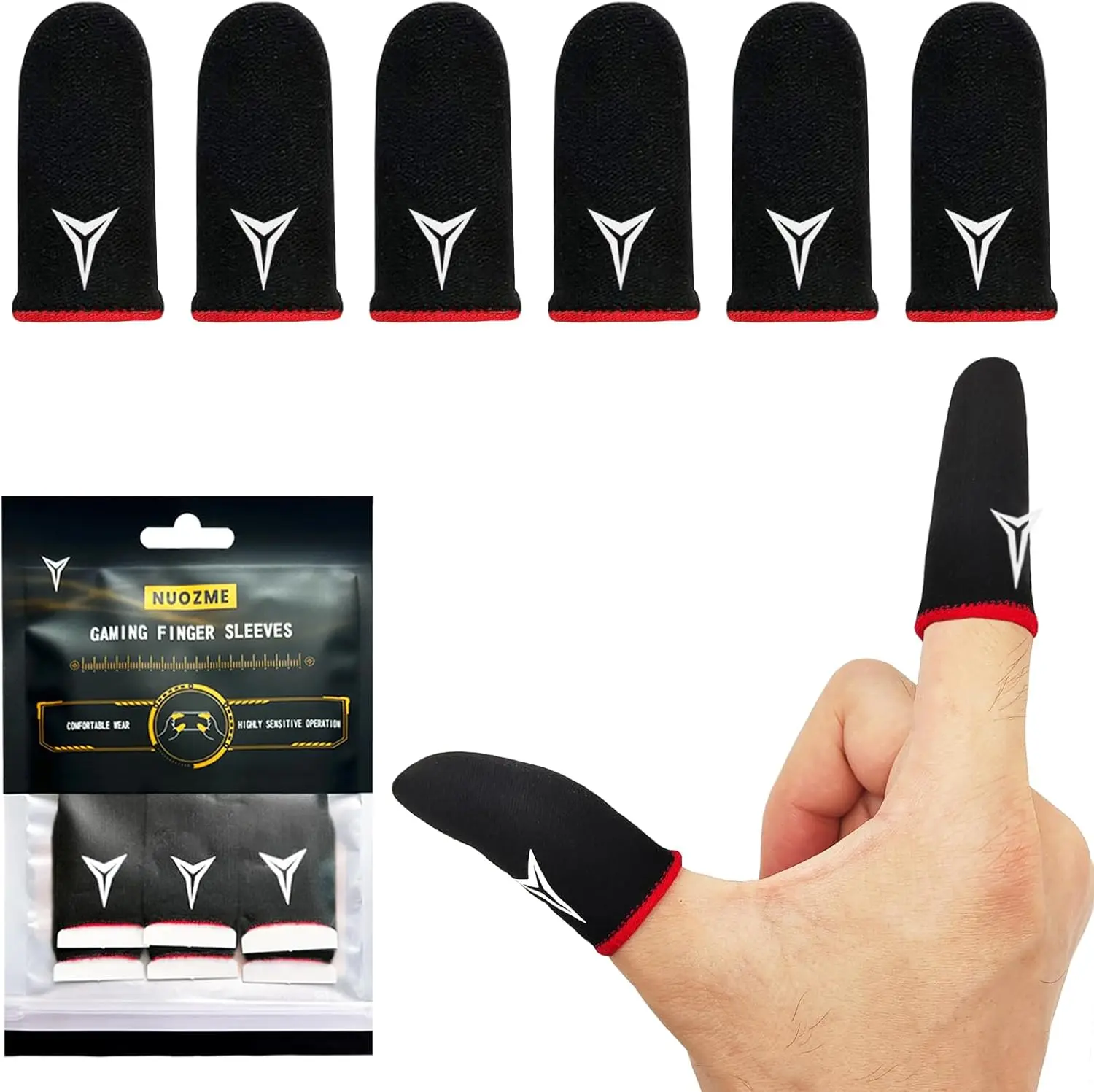 6 Pack Gaming Finger Sleeves for Mobile | Ultra-Thin 0.15mm Touchscreen Finger Gloves, Anti-Sweat, High Sensitivity for iPhone & Android