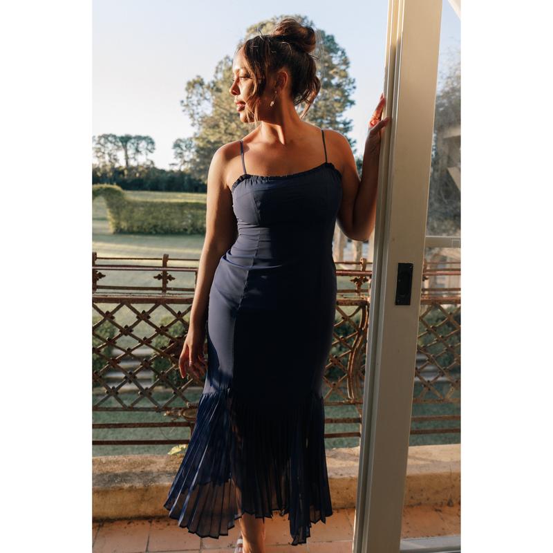 Ashton Midi Dress - Navy