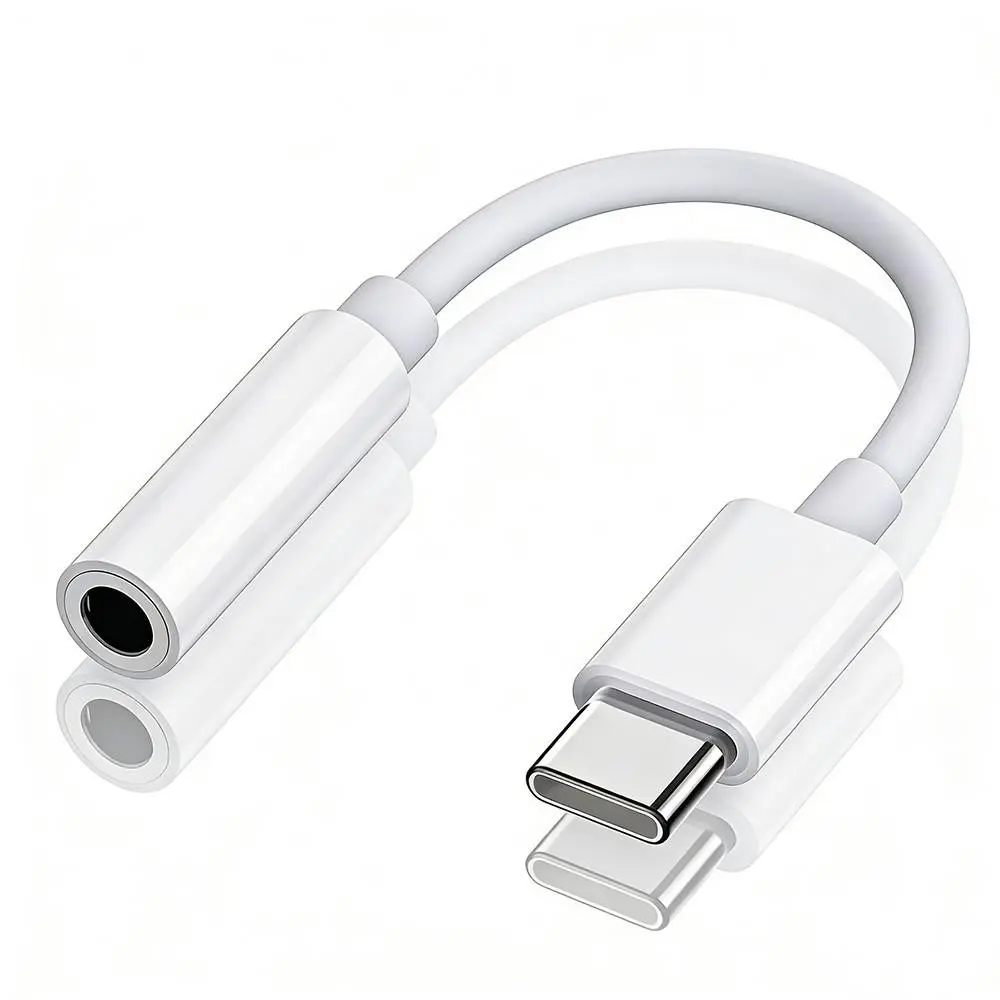 USB-C to 3.5mm Audio Adapter, Earphone Jack Converter, Connector Adapter, Compact, Durable, Portable, Ideal for Gaming, Music, Calls, Compatible with All Type-C Devices