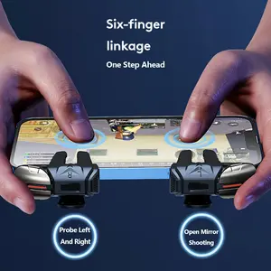 G21 Mobile Phone Game Trigger Gamepad Joystick 6-Finger Aim Shooting L1 R1 Key Button Game Fingertips For PUBG Game Controller  Game Accessory Touchscreen Device peripheral