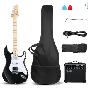 GLARRY Electric Guitar, 39" Full Size Electric Guitar Kit with HSS Pickup Coil Split for Beginner, 20W Amp and Accessories Pack Guitar Bag