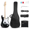 GLARRY 39" Full Size Basswood Electric Guitar Kit for Beginners - HSS 3 Pickup Mix with Coil Split, 5-Way Switch, 7 Tone Modes, 20W Amplifier, Strap, Bag, Spanner Tool, Connecting Wire, 13lb, GST (TikTok Shop Back to School, 39in x13in x2in)