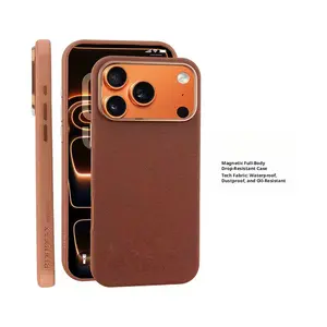 Tech Woven Fabric Texture Cellphone Case - Built-in Strong Magnet, Shockproof Protection, Wireless Compatible Accessories for iPhone 16, iPhone 17 Pro Max Devices