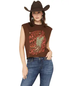 Merch Traffic Women's Johnny Cash Boot Muscle Tank - Jca150818