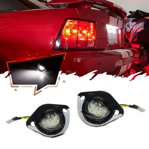 2pcs White LED License Plate Light Number Plate Lamp For Ford Mustang GT 1994 1995 1996 1997 1998 1999 2000 2001 2002 2003 2004 , Replace OEM Part # F4ZZ13550A F4ZZ-13550-A XR3Z-13550-AA XR3Z13550AA