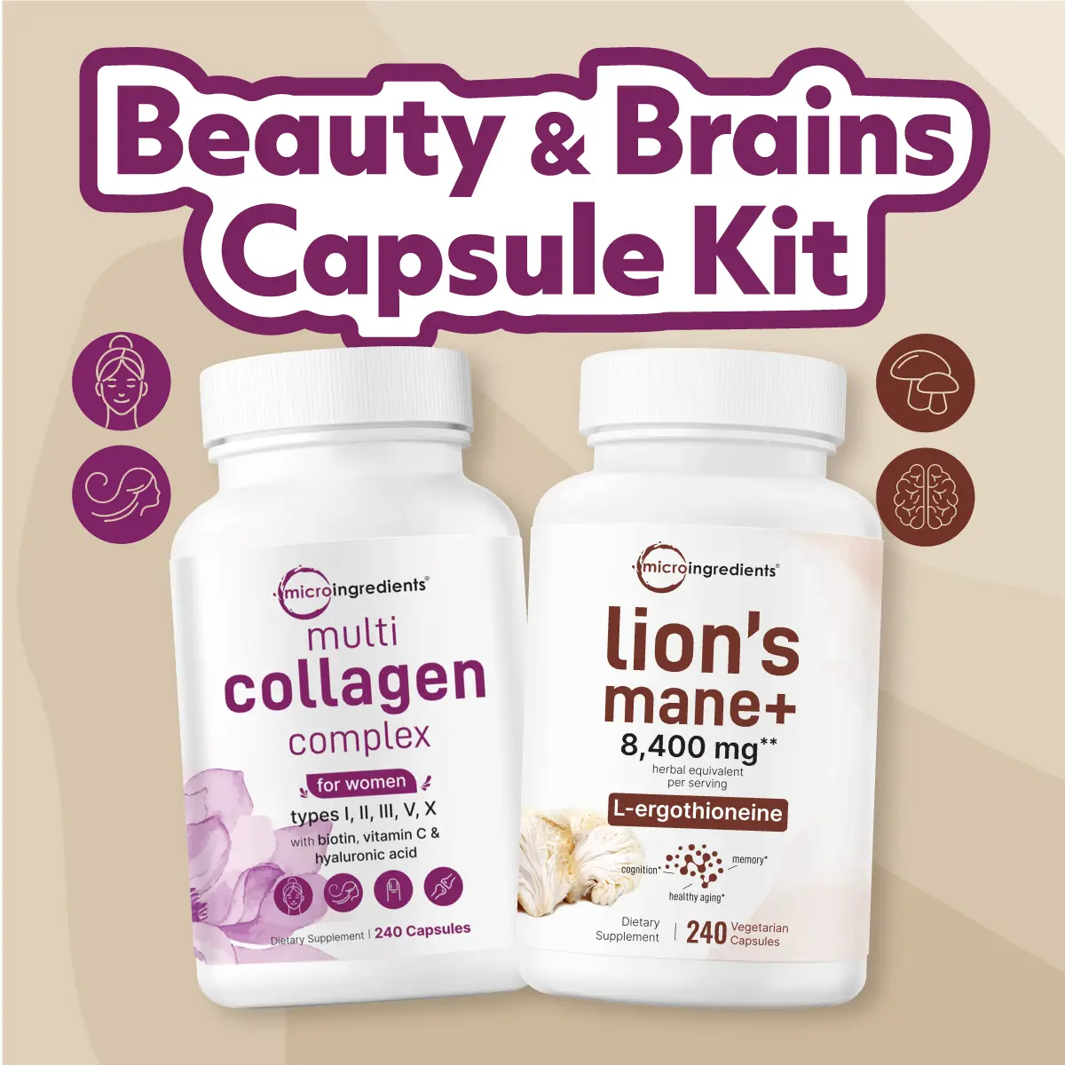 Micro Ingredients Beauty & Brains Capsule Kit Micro Ingredients Beauty & Brains Capsule Kit