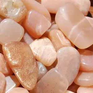 15-20pcs Golden Confetti Sunstone Moonstone Crystal Tumbled Stones, XS Golden Sunstone, India
