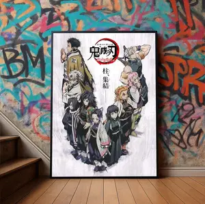 [SALE UP TO 50% + FREE SHIP]  Demon Slayer Anime Poster, Kimetsu no Yaiba Wall Art, Manga Room Decor Gift
