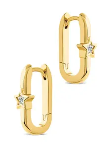 Bodil CZ Star Micro Oval Hoops