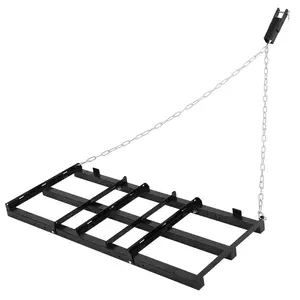 4 FT Drag Harrow, Heavy Duty Tow Behind Drag Harrow, Driveway Grader Landscape Rake with Adjustable Bars & 72 in Chain for ATV, UTV, Tractor, Black