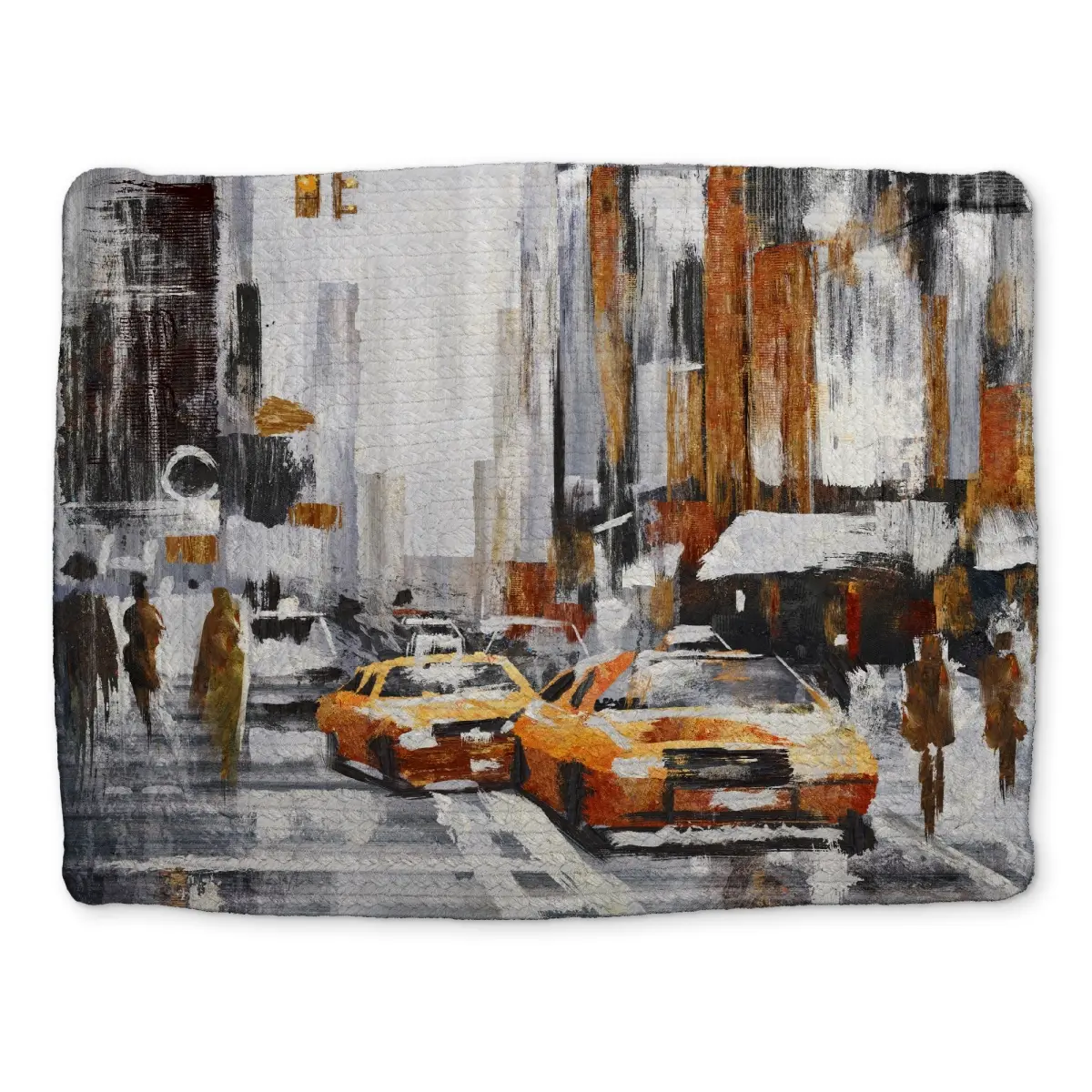 360 Stand 4-Pack 14x18 in. Polyester Aesthetic City Scene Abstract Placemats, Modern Kitchen Tableware, Stylish Coasters Home Decor, Coaster Set