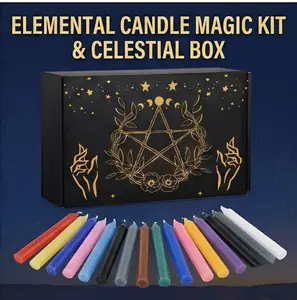Elemental Candle Magic & Celestial Box - 12 Ritual Chime Candles