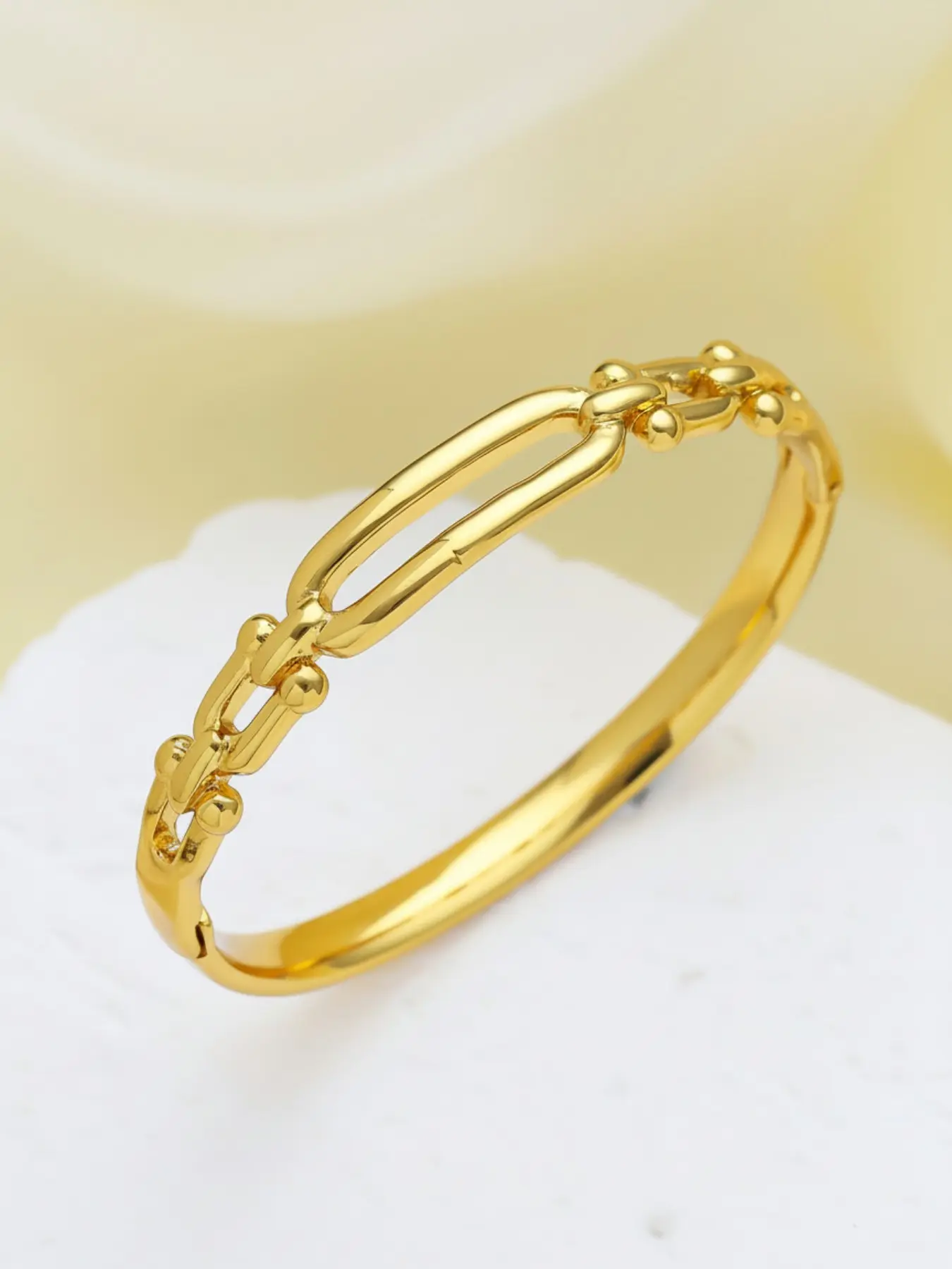 18k Bangle Bracelet, Bracelets Bangles, Exquisite Bracelet, Adjustable Open Design, Hypoallergenic, Stainless Steel, Floral Pattern, Casual Fashion Jewelry for Women, Flower Design Bracelet, Exquisite Trendy Bracelet