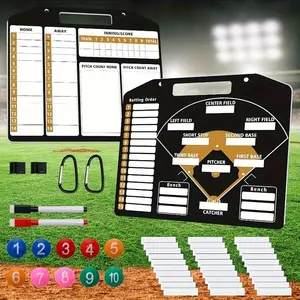 Latest Blue Baseball Coach Clipboard: Outdoor Softball Roster Board with Dry Erase, Strong Clips, 30 Roster Cards, 2 Markers, and 10 Player Numbers