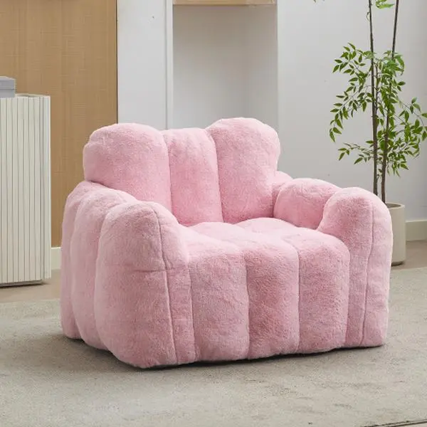 Adult Egg Shape Leaf Weave Egg Chair Bean Bag with Armrests, High-Density Memory Foam, Anti-Fouling Washable Fabric, Non-Slip Bottom, Compact, Quick Set-Up, 78.7" Height Ergonomic Lounge for Living Room, Bedroom