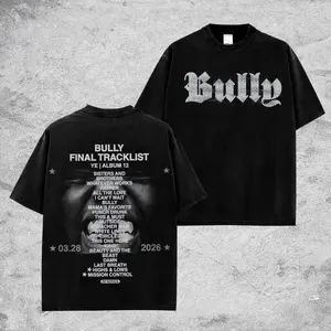 Bully Final Track List Album Retro Unisex 100% Heavyweight Cotton T-Shirt, YE Tour 2026 Music Hiphop Shirt, Oversized Vintage Tee, Rap Hiphop Merch, Gift for Music Fans, Pop Culture Shirt