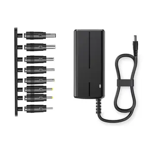 2 Pack 24V 4A 96W Universal DC Power Adapter with 8 Interchangeable DC Plugs, AC to DC Power Supply Kit for LED Strip, Monitor, Audio Equipment