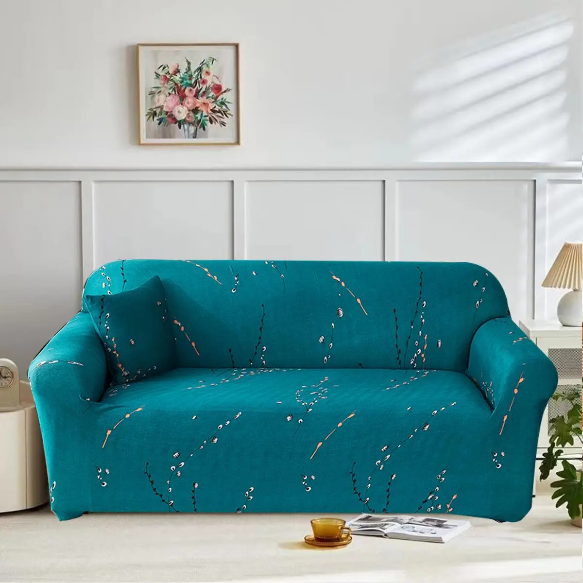 Elastic Soft Sofa Cover, 1 Count Multi-size Non-slip Breathable Sofa Cover, Sofa Protector for Living Room Bedroom Office(1 Count Of Free Pillowcase w