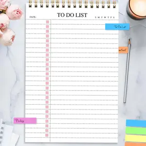 Minimalistic To-do List Notepad, 1 Count Spiral Daily Planning Notebook, Task List Organizer Work Agenda Notebook, Notes and To-do List Organizer, Spiral Bound Planner