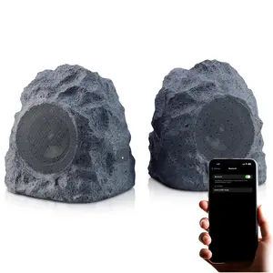 GHRK-400-PR Rechargeable Bluetooth Rock Speakers: Weatherproof Outdoor Audio Solution with TWS Linking and Powerful 4" Drivers! Waterproof