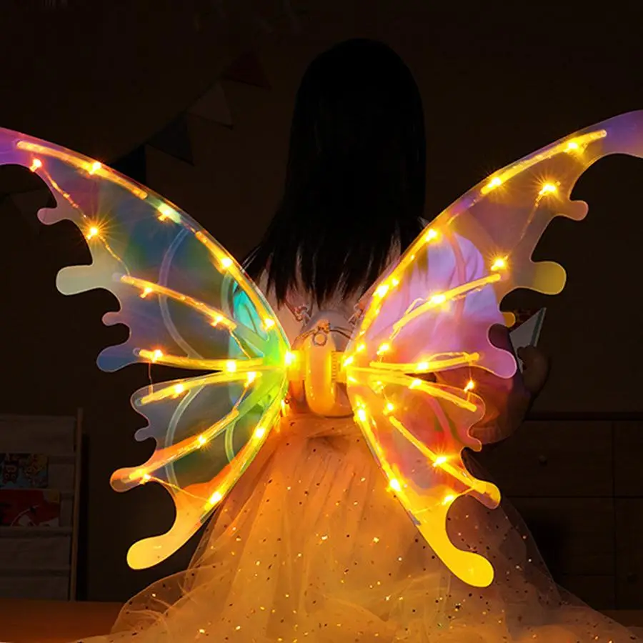 Butterfly Design Glowing Wings Back Decoration, Electric Butterfly Fairy Wings, Holiday & Party Supplies, Kids Toys, Gifts for Kids, Costumes for Kids