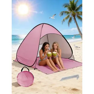 The Fully Automatic Beach Tent Is Easy To Carry, Durable, And Foldable. It Protects You From Sunlight And Provides UV Protection. The Back Panel