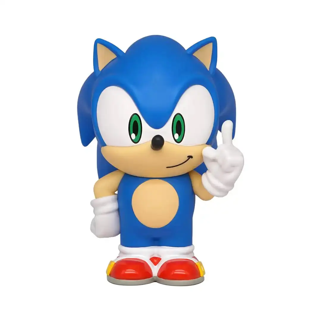 Monogram PVC Sonic The Hedgehog Figural Classic Piggy Bank, Home Decor Cash Saving Box, Ideal Gift for Kids, Collectibles