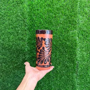 Glass Relieve Cielito Lindo 355ml color  Terracota Negro Sets.