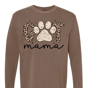 Cat Mama on Comfort color long sleeve