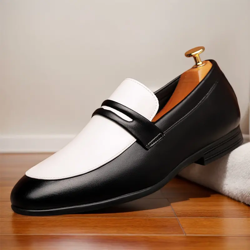Men's large-size fashionable color-blocking casual loafers, comfortable, non-slip and durable rubber sole, men's shoes suitable for outdoor activities 78538